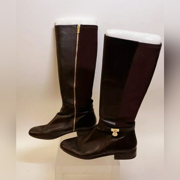 Michael Kors MK Designer Brown Tall Leather Boots - Size 11M - Picture 8 of 10